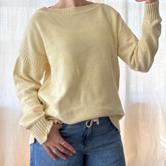 Barbour Sailboat Knit Yellow 100% Cotton Women's Size 10 US - Picture 1 of 7